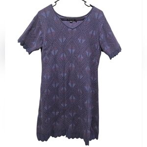 Gudrun Sjoden Blue Asymmetrical Bamboo Knit Dress